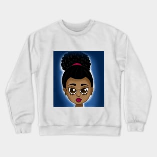 cute black girl illustration Crewneck Sweatshirt